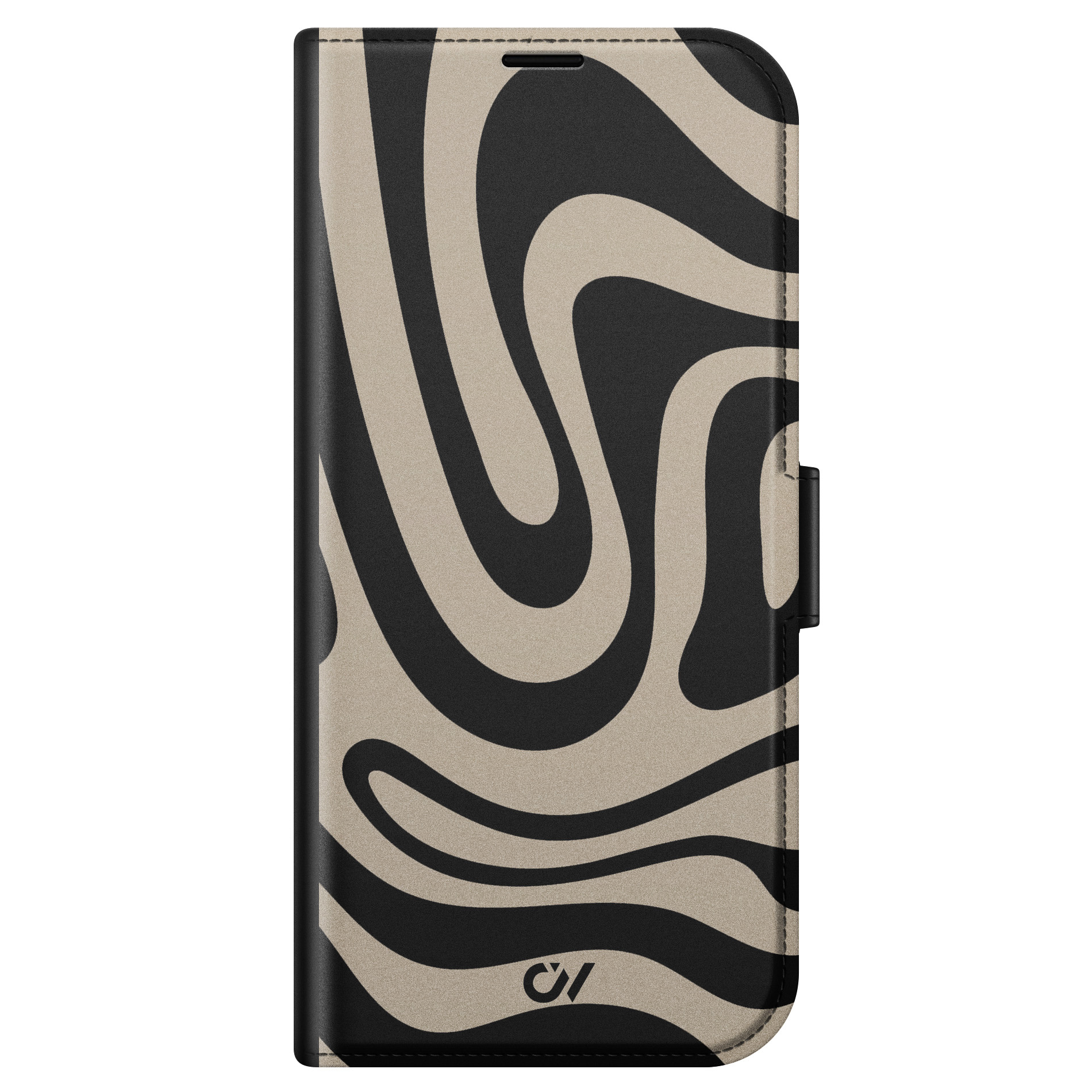 Casevibes iPhone 13 bookcase - Abstract Black Waves