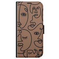 Casevibes iPhone 13 bookcase - Mokka Faces