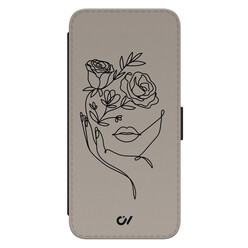 Casevibes Samsung Galaxy S21 FE bookcase - Oneline Face Flower