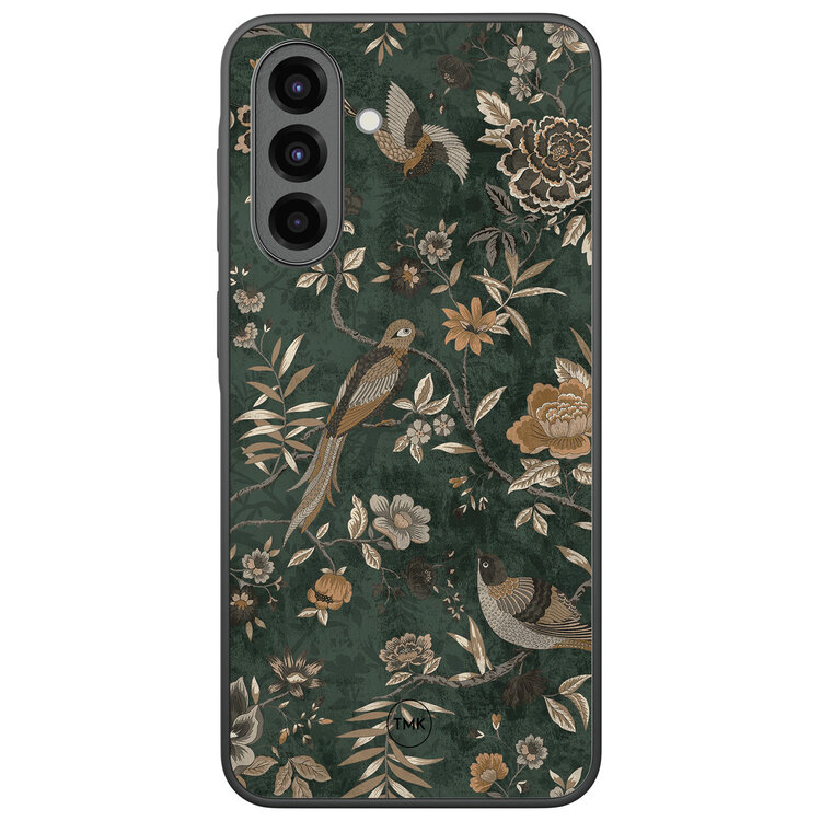 Casevibes Samsung Galaxy A36 backcover hoesje - Khaki golden flowers
