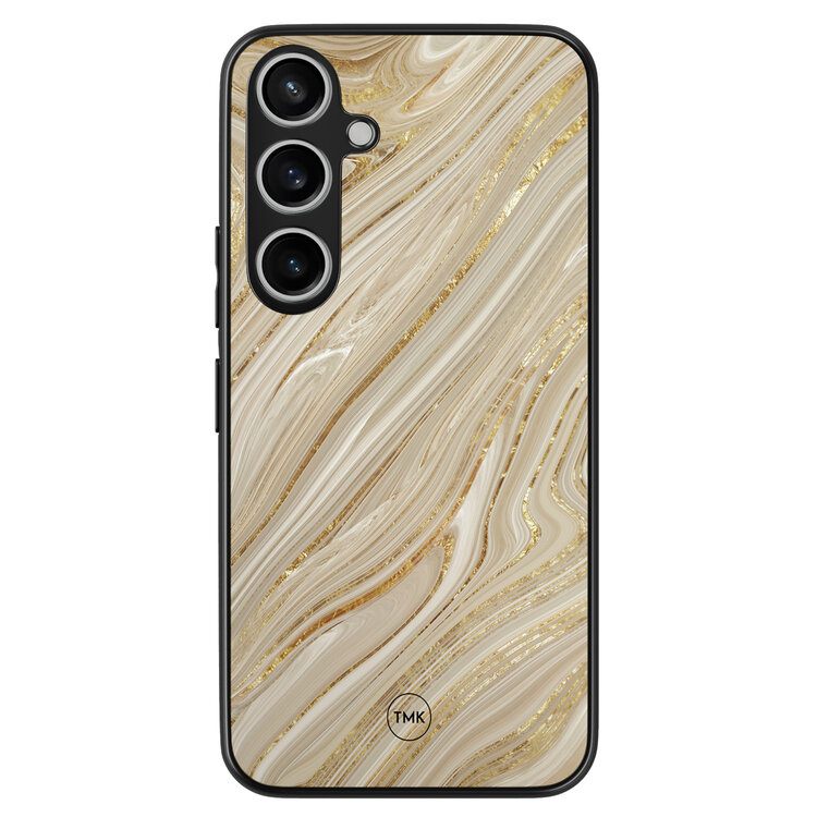Casevibes Samsung Galaxy A35 backcover hoesje - Golden marble
