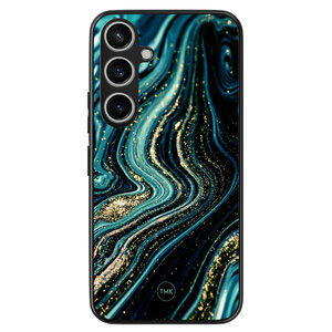 Casevibes Samsung Galaxy A35 backcover hoesje - Blue marble waves