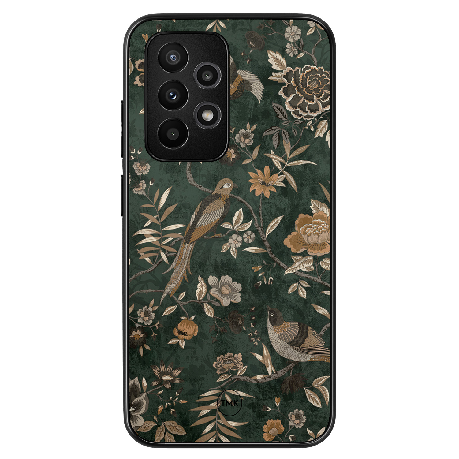 TMK Samsung Galaxy A52 backcover hoesje - Khaki golden flowers