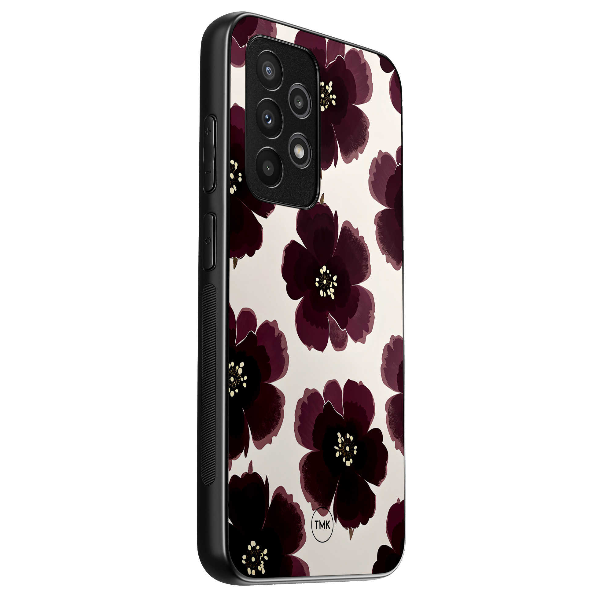 TMK Samsung Galaxy A53 backcover hoesje - Burgundy flowers