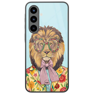 Casevibes Samsung Galaxy A56 glazen hardcase - Retro leeuw