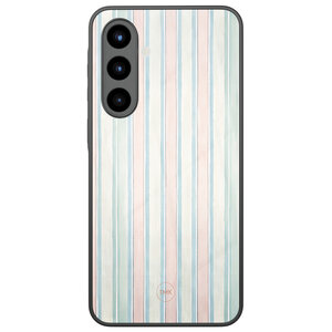 Casevibes Samsung Galaxy A56 glazen hardcase - Pastel strepen