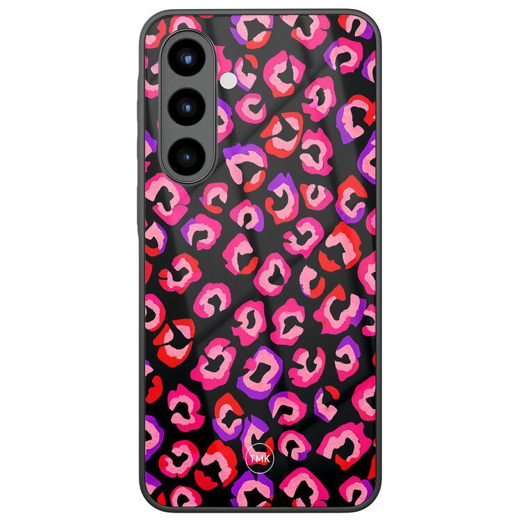 Casevibes Samsung Galaxy A56 glazen hardcase - Luipaard neon
