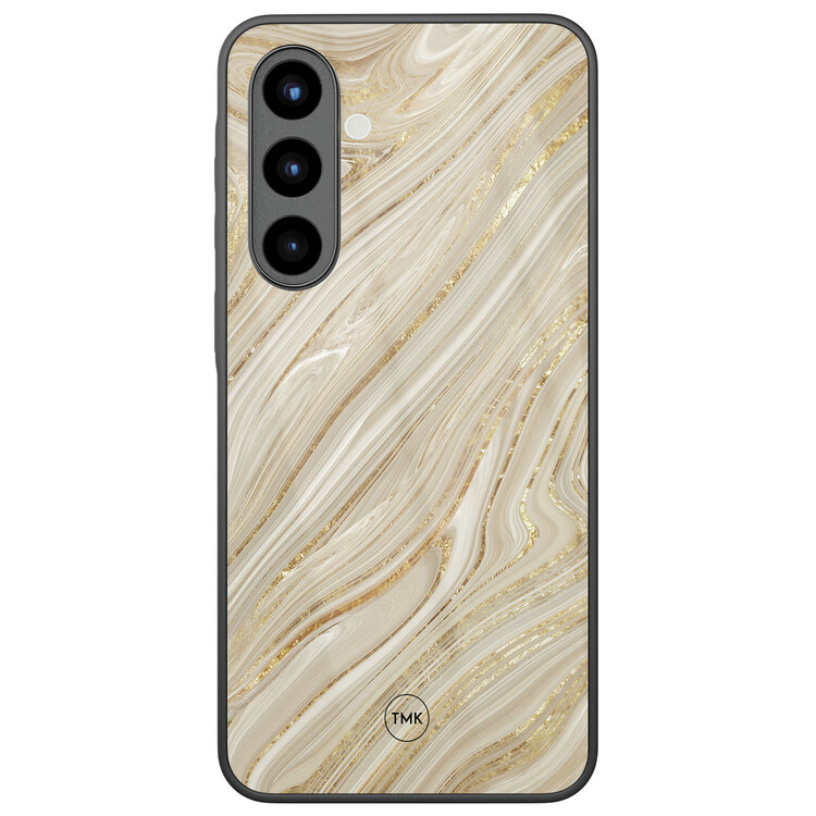 TMK Samsung Galaxy A56 glazen hardcase - Golden marble