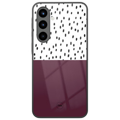 TMK Samsung Galaxy A56 glazen hardcase - Burgundy dots