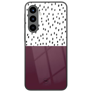 Casevibes Samsung Galaxy A56 glazen hardcase - Burgundy dots