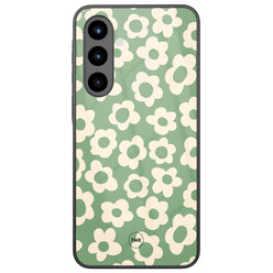 TMK Samsung Galaxy A56 glazen hardcase - Retro cute flowers