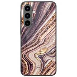 TMK Samsung Galaxy A56 glazen hardcase - Golden pink marble