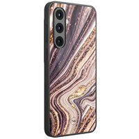 TMK Samsung Galaxy A56 glazen hardcase - Golden pink marble