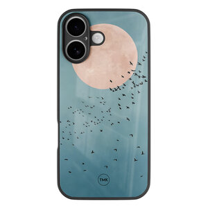 Casevibes iPhone 16 glazen hardcase - Moon birds
