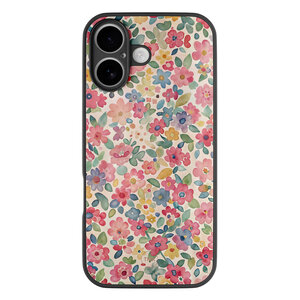 Casevibes iPhone 16 glazen hardcase - Pastel garden
