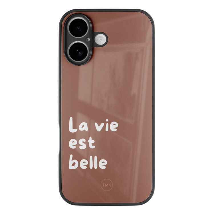 Casevibes iPhone 16 glazen hardcase - La vie est belle