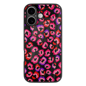 TMK iPhone 16 glazen hardcase - Luipaard neon