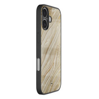 TMK iPhone 16 glazen hardcase - Golden marble