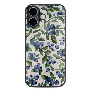 Casevibes iPhone 16 glazen hardcase - Blueberries