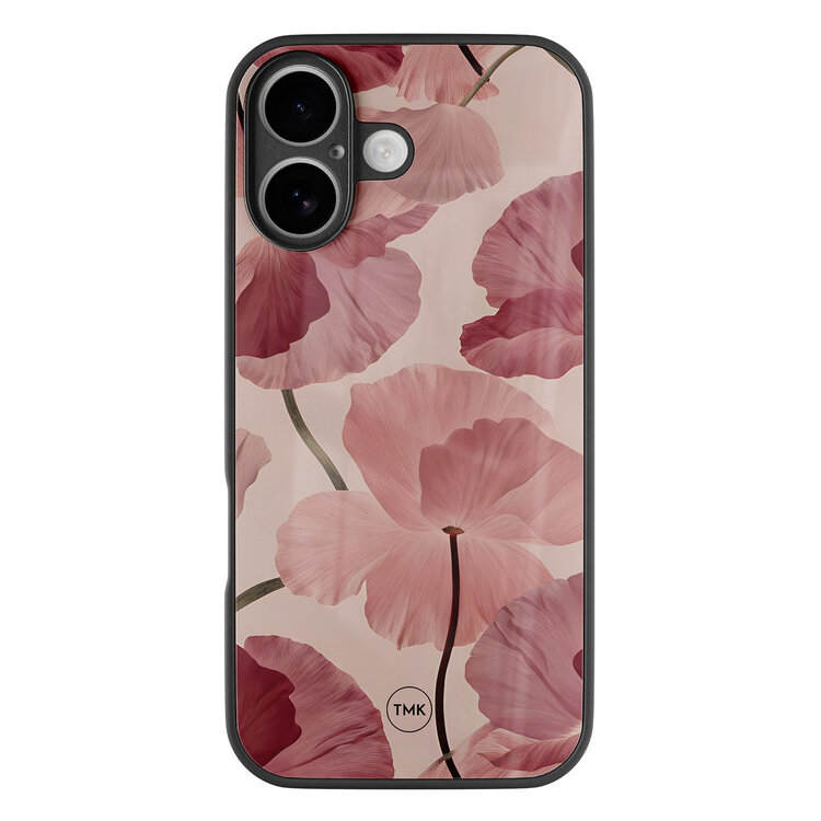 TMK iPhone 16 glazen hardcase - Vintage blossom
