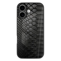 TMK iPhone 16 glazen hardcase - Black snake