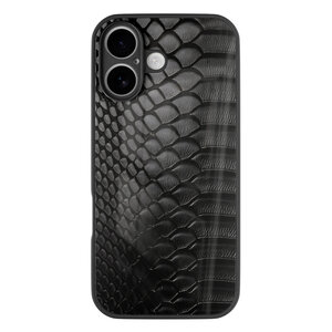 Casevibes iPhone 16 glazen hardcase - Black snake