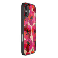 TMK iPhone 16 glazen hardcase - Pink floral bliss