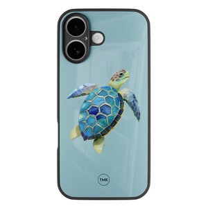 Casevibes iPhone 16 glazen hardcase - Schildpad