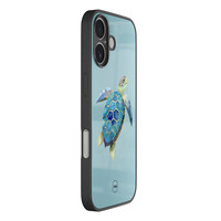 TMK iPhone 16 glazen hardcase - Schildpad