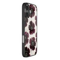 TMK iPhone 16 glazen hardcase - Burgundy flowers