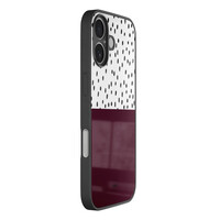TMK iPhone 16 glazen hardcase - Burgundy dots