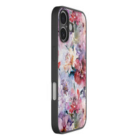 TMK iPhone 16 glazen hardcase - Bloemen acryl