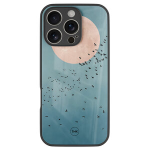 TMK iPhone 16 Pro glazen hardcase - Moon birds