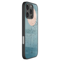 TMK iPhone 16 Pro glazen hardcase - Moon birds