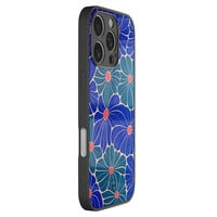 TMK iPhone 16 Pro glazen hardcase - Indigo bloemen