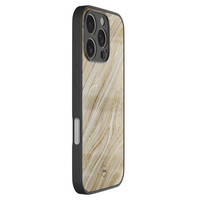 TMK iPhone 16 Pro glazen hardcase - Golden marble