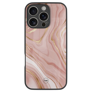 TMK iPhone 16 Pro glazen hardcase - Rose marble