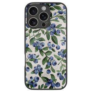 TMK iPhone 16 Pro glazen hardcase - Blueberries