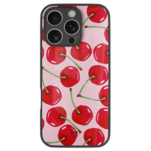 TMK iPhone 16 Pro glazen hardcase - Sweet cherry