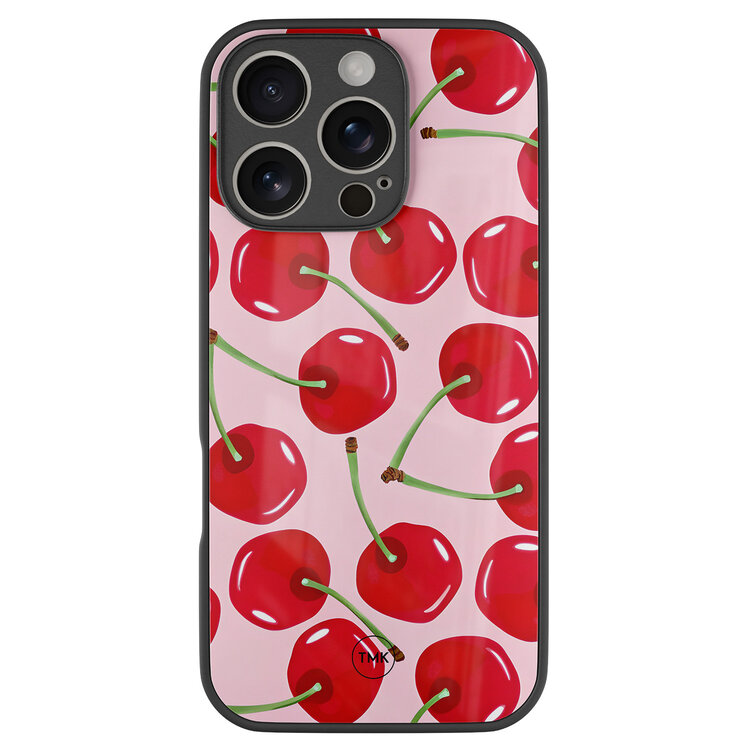 Casevibes iPhone 16 Pro glazen hardcase - Sweet cherry
