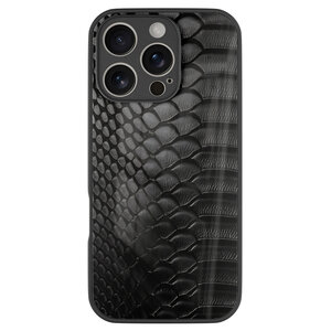 TMK iPhone 16 Pro glazen hardcase - Black snake