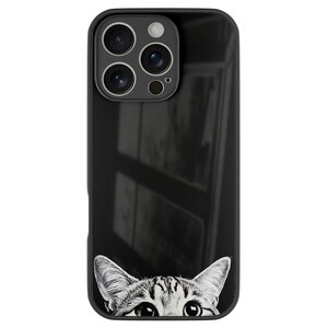 Casevibes iPhone 16 Pro glazen hardcase - Kat kiekeboe