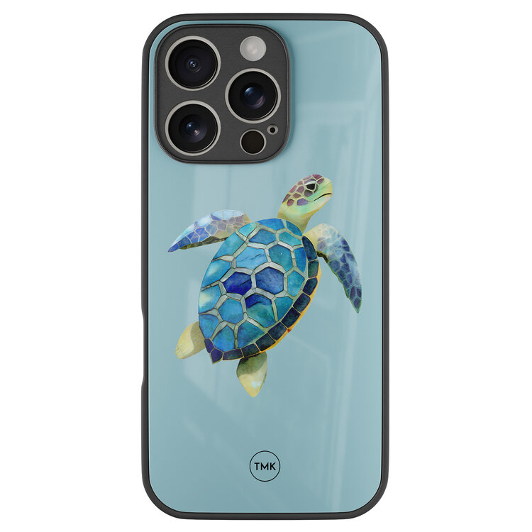 Casevibes iPhone 16 Pro glazen hardcase - Schildpad