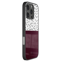 TMK iPhone 16 Pro glazen hardcase - Burgundy dots