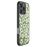 TMK iPhone 16 Pro glazen hardcase - Retro cute flowers