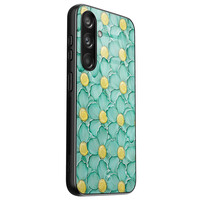 TMK Samsung Galaxy S24 glazen hardcase - Mint blossom