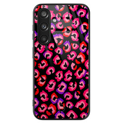 TMK Samsung Galaxy S24 glazen hardcase - Luipaard neon