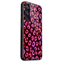 TMK Samsung Galaxy S24 glazen hardcase - Luipaard neon
