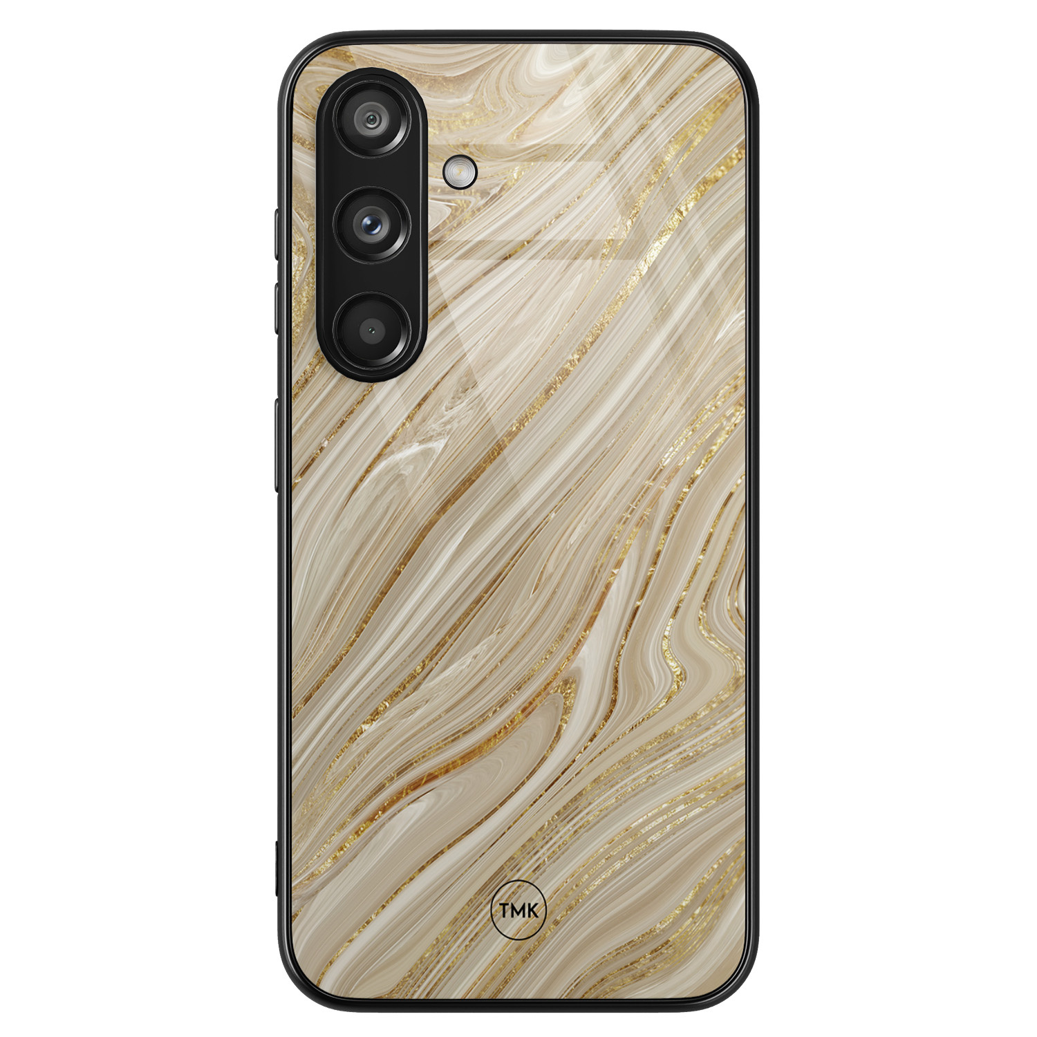 TMK Samsung Galaxy S24 glazen hardcase - Golden marble