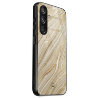 TMK Samsung Galaxy S24 glazen hardcase - Golden marble